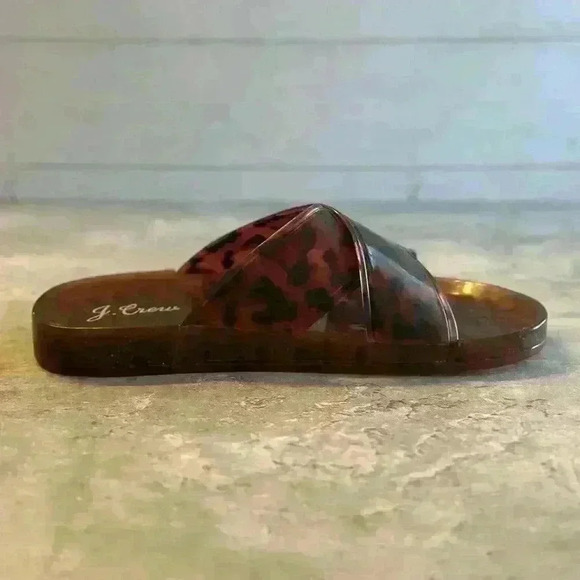 J Crew Slides Women's Cheetah Leopard Animal Print Rubber Sandals Sz 8 - Picture 7 of 9